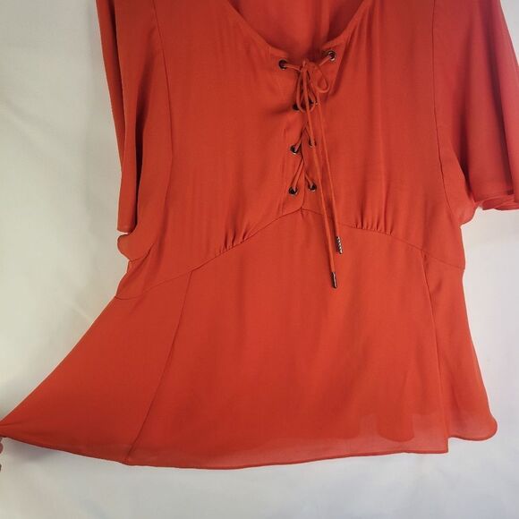 HD In Paris Orange Peplum Blouse - Picture 3 of 12